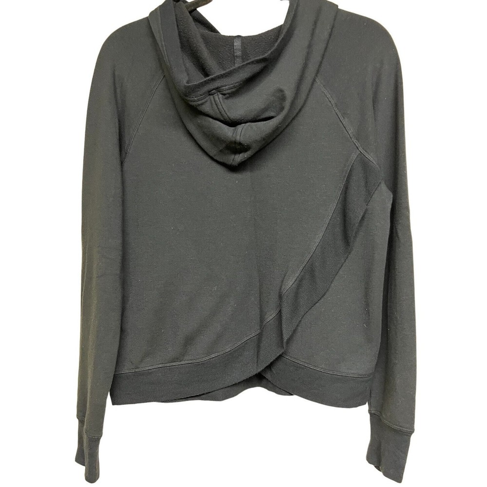 Athleta Criss Cross Back Hoodie Sweatshirt Thumb Holes Black Women’s Size‎ Small